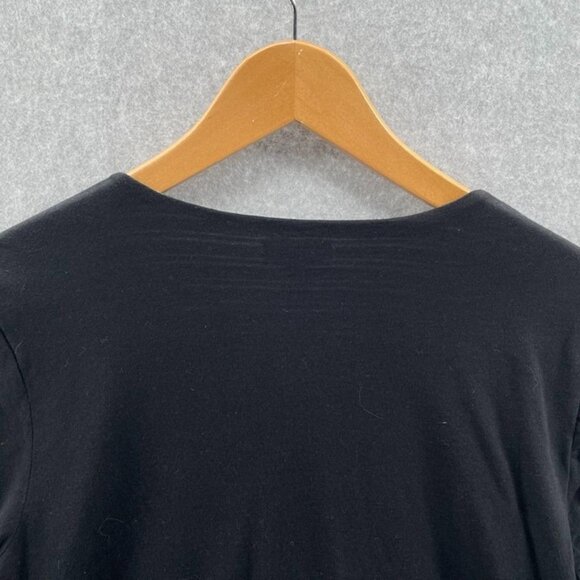 J. Jill Top womens Medium Black White Stripe Layered Cotton Modal Long Sleeve‎ - Picture 4 of 8